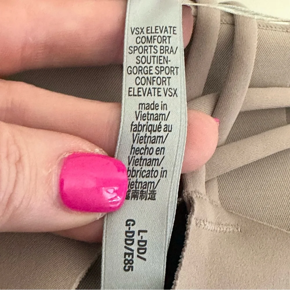 Victoria Secret VSX Elevate‎ Stretch-Comfort Strappy-Back Sports Bra Large DD/G